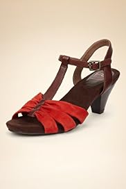 Footglove™ Fashion Leather Wide Fit Tubular T-Bar Shoes