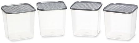 All Time Plastic Polka Container Set, Set of 4, Silver
