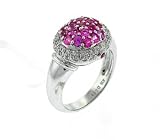18K White Gold with Pink Sapphire and Diamonds ring
