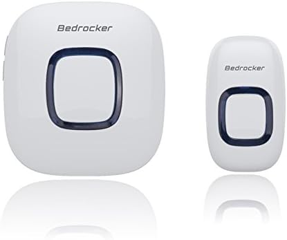Bedrocker® Unique Wireless Doorbell Set with Flashing LED Indicator, 1000 Feet Operating Range, 52 Optional Stereophonic Music Chimes, 4 Level Adjustable Volume Settings , Plug-in Receiver - White