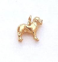 Bull Mastiff Dog Charm In 14kt Gold