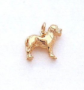 Bull Mastiff Dog Charm In 14kt Gold