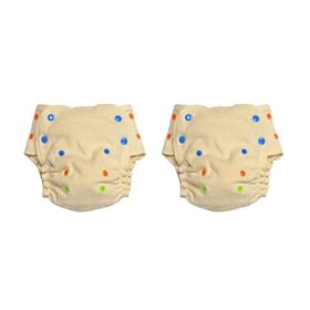 BabyKicks 2 Pack Organic One Size Fitted Diaper, Natural