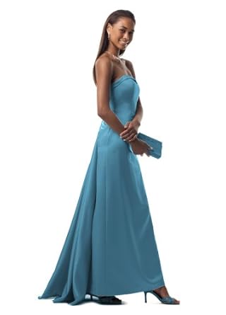 David's Bridal Strapless A-line With Cascading Back Style 81026