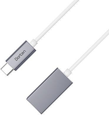 Dorten Compact USB-C [USB 3.1] [male] to USB 3.0 [female] 0.5 feet wired aluminium adapter for Apple New MacBook 12 inch, Chromebook Pixel, Nexus 5X / 6P, other Type-C supported devices - Space Gray