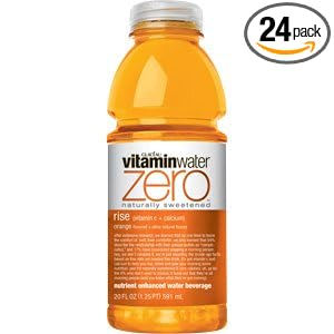 Glaceau Vitamin Water Nutrient Enhanced Water Beverage ZERO, Rise Orange, 20 oz (Pack of 24)
