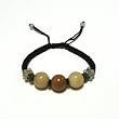 Hand-knotted 3-Bead Yellow Jade Bracelet - Adjustable Cord