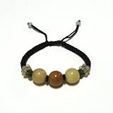 Hand-knotted 3-Bead Yellow Jade Bracelet - Adjustable Cord