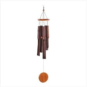 BAMBOO CALYPSO HANGING WINDCHIME WOOD OUTDOOR PATIO