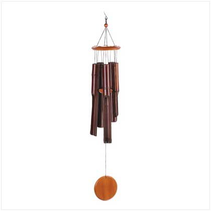 Bamboo Calypso Hanging Windchime Wood Outdoor Patio
