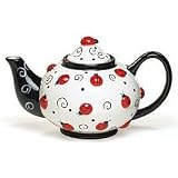 Adorable Ladybug Teapot! Ladybug and Swirls Teapot for Kitchen Decor and Teas and Ladybug Collectors