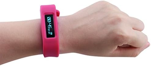 KevinDeal(TM) Red Comfortable Silicone Bluetooth Sports Exercise Step/Time Tracking Pedometer Bracelet Smart Watch Wristband Android Smart Phone APP Sync