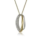 14k Two Tone Overlapping Loop Pendant with Chain