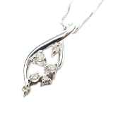 送料無料！天然ダイヤモンド 計0.08ct 6石デザイン ホワイトゴールドペンダントK10WGの画像