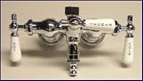 Chrome Add-on Shower Set for Clawfoot Tub - Diverter Faucet, Riser, and Shower Rod