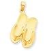 14k Gold 3-D Maui Aloha Flip-Flops Pendant