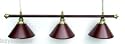 61" Metal Pool Table Light Billiard Lamp Burgandy and Brass