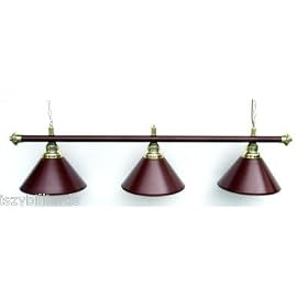 61 Metal Pool Table Light Billiard Lamp Burgandy and Brass by 