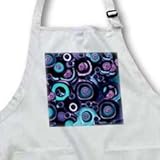 IMAGE OF Surreal wood cells in hues of purple and blue - Medium Length Apron With Pouch Pockets 22w X 24l
