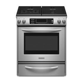 KitchenAid Architect Series II : KGSS907SSS 30 Slide-In Gas Range, 4 Sealed Burners, Convection: Appliances