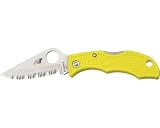 Spyderco Ladybug 3 H-1 Rust Free Serrated Edge Knife, Yellow