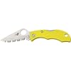 Spyderco Ladybug 3 H-1 Rust Free Serrated Edge Knife, Yellow
