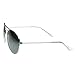 zeroUV - Original Classic Metal Standard Aviator Sunglasses - Nickel Plated Frame (Silver / Mirror)