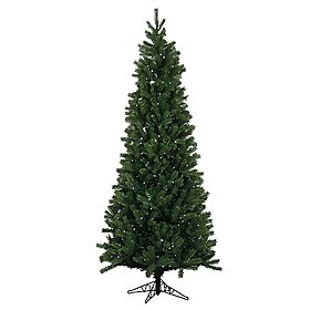 7.5' Pencil Pre-Lit LED Frosted Warm White Artificial Tree
