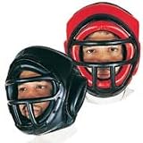 fixed cage head gear in leather valcro clouser on back
