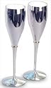 Personalized Silver and Gold Wedding Toasting Flutes