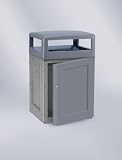 Keystone 8000 48 gallon Concrete Front Door Gray with Silverstone Gray Concrete Waste Receptacle KSR48SD-7000PL