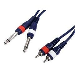 G-HiTech Hochwertiges Instrumentenkabel 2�Cinch-Stecker L/R auf 2 Mono-Stecker 6,35�mm L/R, 1,5�m