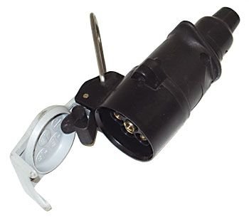 Extension Socket Black/Grey Plastic 7 Pin S Type 12V Caravan Supplementary Electics Socket