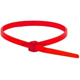 Monoprice Cable Tie 8 inch 40LBS, 100pcs/Pack - Red