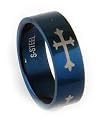 316L Stainless Steel Cross Ring - Width: 8mm