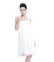 Sexy Chiffon/Cotton/Polyester Polka Dot Print Sleeveless  Dress With a Sash 