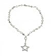 Anklet - A52 - Sized to Fit - Swarovski (tm) Crystal Beads ~ Hematite (Gunmetal Color) with Star Charm