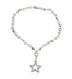 Anklet - Sized to Fit - Swarovski (tm) Crystal Beads ~ Hematite (Gunmetal Color) with Star Charm