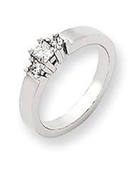 Ann Harrington Jewelry 14k White Gold .45 Ct Tw 3 Stone Princess Cut Diamond Ring