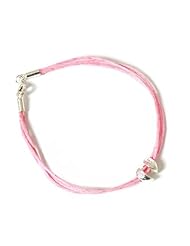 Jo For Girls Silver Split Heart BFF Pink Cord Bracelet