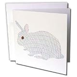 CherylsArt Holidays Easter - Plaid Bunny Rabbit Drawing - Greeting Cards-6 Greeting Cards with envelopes