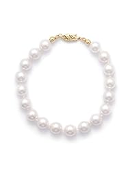 7 Inch 14k Yellow Gold 7.5-8mm (AAA) Akoya Pearl Bracelet