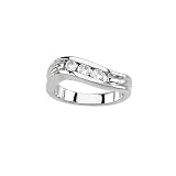 3 Diamond Wave Ring 1/2 ct. in 14K White Gold
