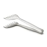 Brushed Spaghetti Serving Tongs - Fine Stainless Steel Tongs for Serving Pasta, Salad, and...