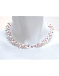 Natural Pink Freshwater Pearl Sterling Spiral Necklace