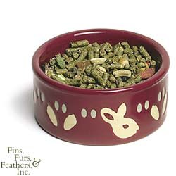 Ceramic Feeder with Pawprints Rabbits - 4.25 in. diameter by PETS INTERNATIONAL LTD