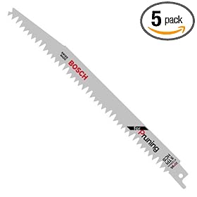 Bosch RP95 9-Inch 5 TPI Wood Cutting reciprocating Saw Blades - 5 Pack