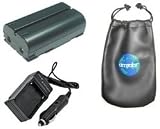 Digital Replacement Battery PLUS Mini Battery Travel Charger for Specific Digital Camera and Camcorder Models / Compatible with CASIO NP-L7, QV-3EX, QV-EX3, QV3000-propack, XV-3 Charges with Intelligent Charge Technology - Includes Car Adapter and Leatherette Camera / Lens Accessories Pouch