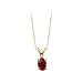14K Yellow Gold 0.01 ct. Diamond and 6 x 4 MM Oval Shaped Ruby Pendant with Chain