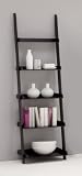 LEITERN Black 5-Tiered Ladder Shelf Bookcase Display Unit